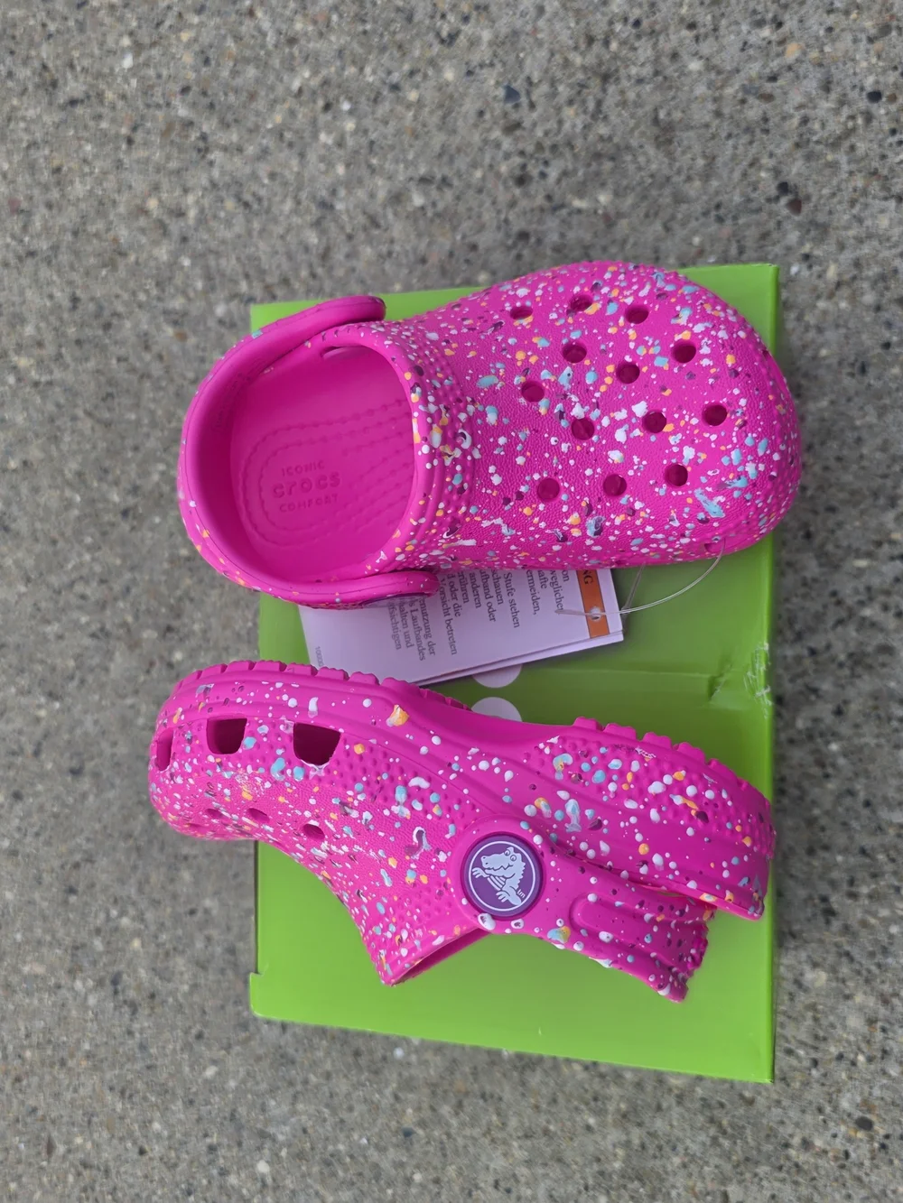 Girls' Hot Pink Glitter Splash Clog - Kids' Toddler Girls 6C
